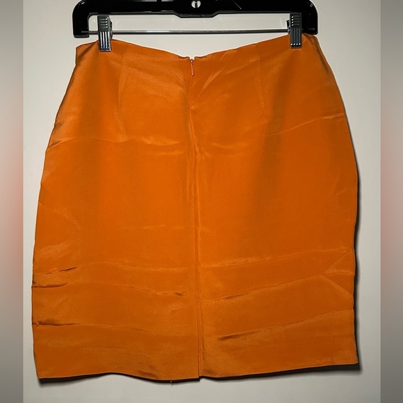 Hugo Buscati Silk Vibrant Orange Mini Skirt Size 10 - Picture 7 of 12